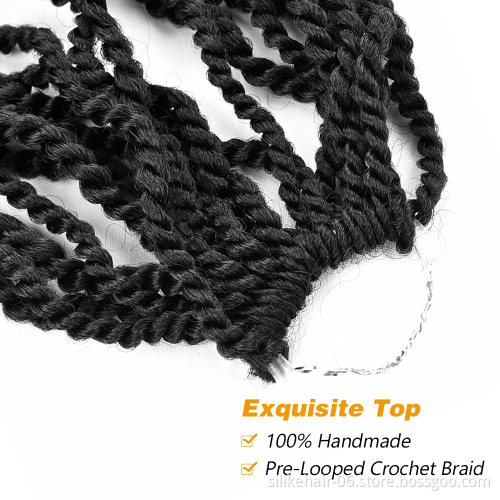 Senegalese Twist Hair for Women Curly Ends 3X Kinky Twist Ombre Black Red Crochet Braiding Hair Synthetic Hair Extensions